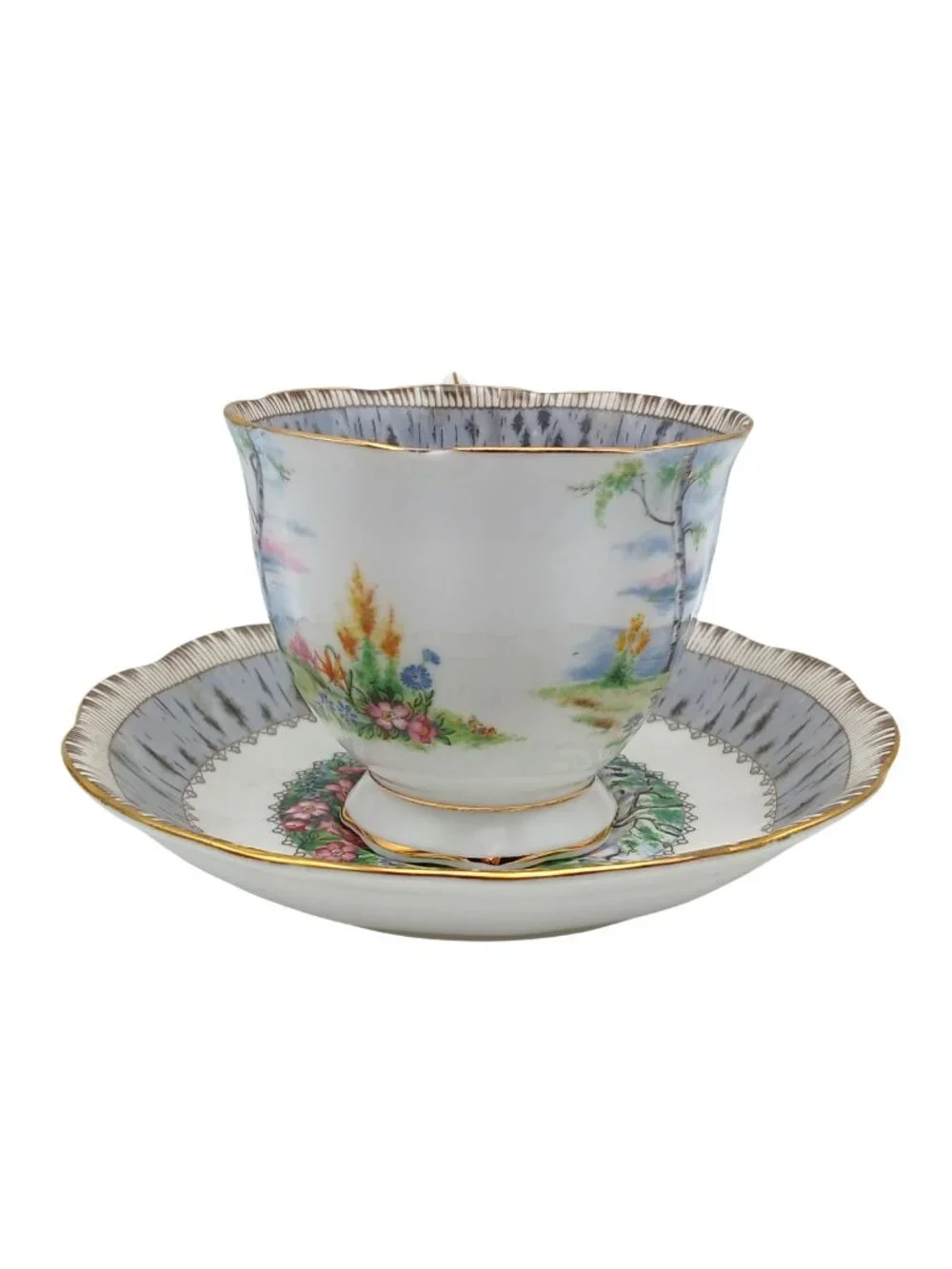 Royal Albert Silver Birch 4pc Place Setting Bone China Dinnerware England
